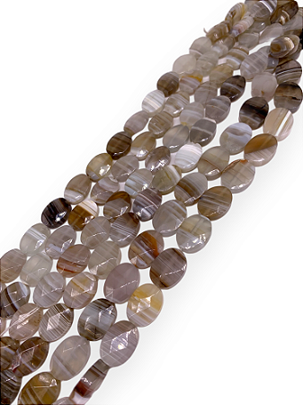 Ágata Cinza - Oval Facetada - 20x15mm