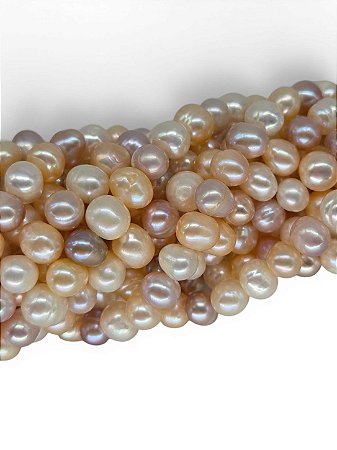 Pérola de Água Doce Esfera Irregular Mesclada 7mm