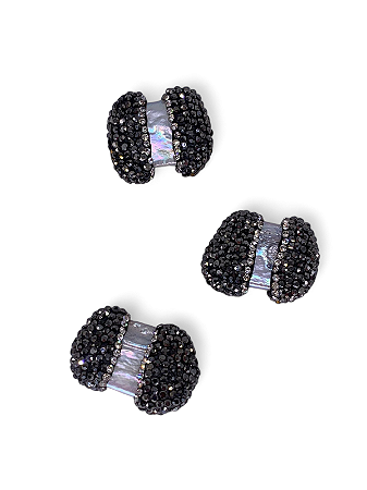 Entremeio Pérola Natural Quadrada com Strass