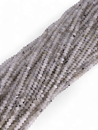 Pedra da Lua Micro Rondel Facetado 4mm