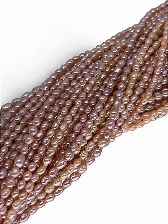 Pérola Natural de Água Doce Arroz Rosê Micro
