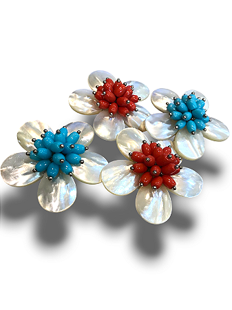 Pingente Flor Madrepérola - 44mm