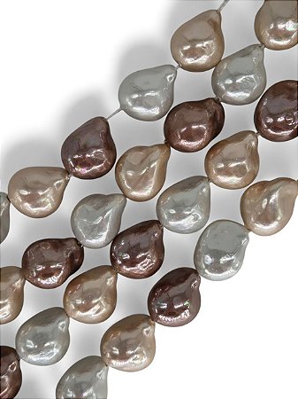 Pérola Shell Barroca Mix Rosê e Bronze