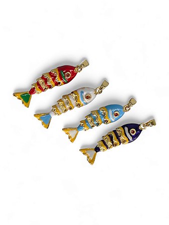 Pingente Peixe Esmaltado Colorido