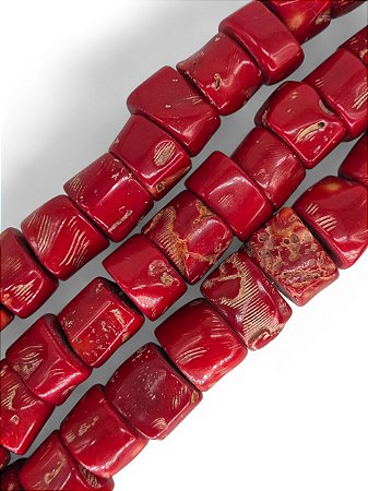 Coral Rondel Irregular Vermelho
