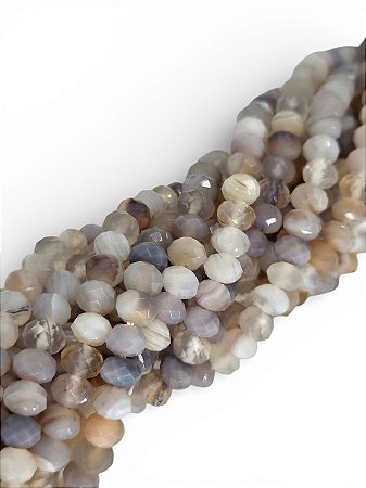 Ágata Natural Rondel Facetado