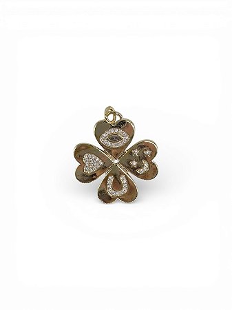 Pingente Trevo Dourado