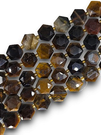 Olho de Tigre Hexagonal Facetado