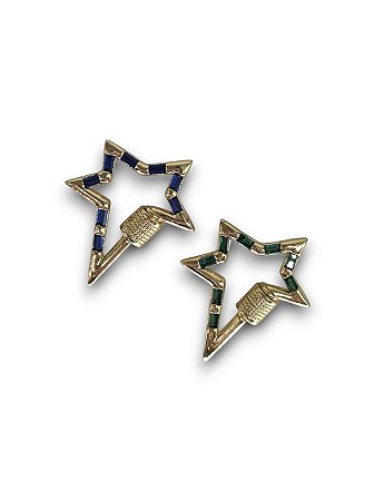 Fecho Rosca Estrela Cadente Zircônia Colorida