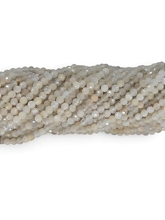 Pedra da Lua Natural Micro Esfera Facetada 2mm