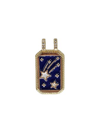 Pingente Estrela Cadente Esmaltado com Micro Zircônias
