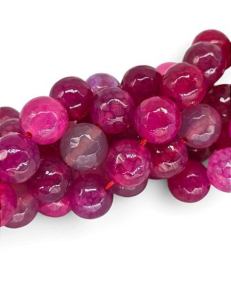 Ágata Rosa Mesclada Esfera Facetada