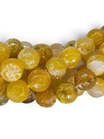 Ágata Amarela Mesclada Esfera Facetada