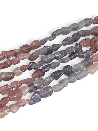 Cascalho Mix Quartzo Rosa e Calcedônia Rolado