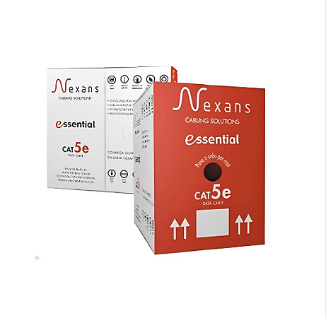 CAIXA DE CABO DE REDE CAT5 NEXANS 305M 100% COBRE CINZA