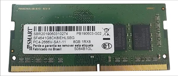 Memoria Smart frequência 2400T/ 2666/ 3200 DDR4 8GB notebook