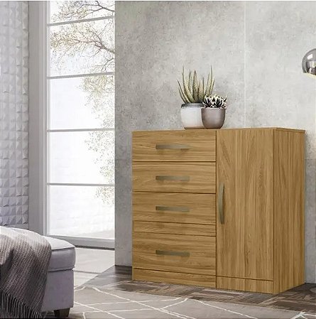 Cômoda Sapateira 4 Gavetas Vênus Freijó Cinza Off White