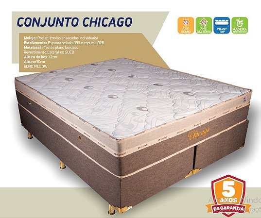 Cama Box Chicago Molas Ensacadas Espuma selada D33