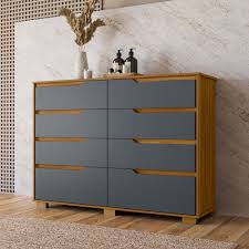Cômoda Moval Para Quarto 8 Gavetas 147cm Georgia