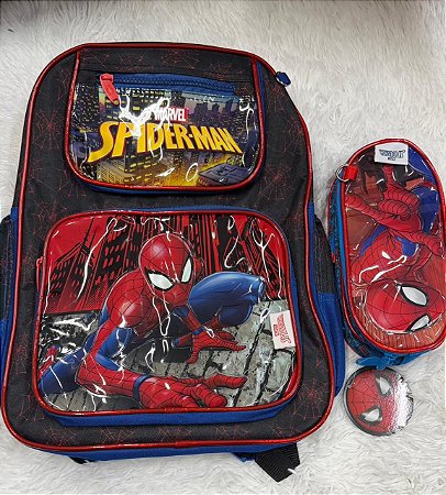 Kit Bolsa escolar (BOLSA+ESTOJO/HOMEM ARANHA)