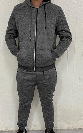 CONJUNTO AGASALHO MASCULINO (CINZA /TAM G)