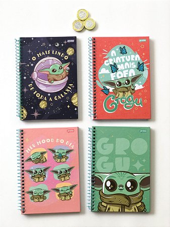 Caderno Espiral ¼ - Baby Yoda (Grogu)
