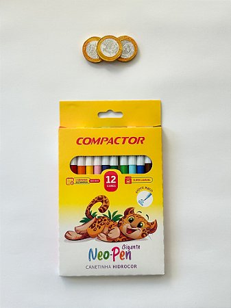 Canetinha Hidrocor Neo-Pen Gigante 12 Cores