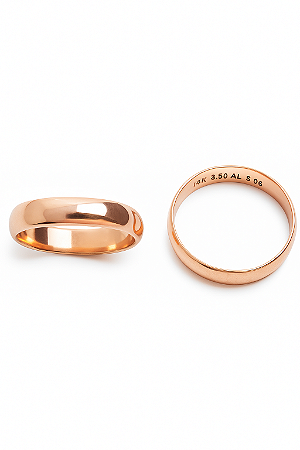 Aliança De Ouro 18k - Meia Cana Anatomica 4,50MM