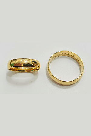 Aliança De Ouro 18k - Meia Cana Anatomica 5,00MM