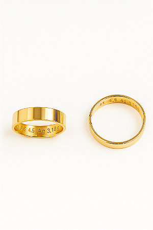 Aliança De Ouro 18k - Retangular 4,50MM