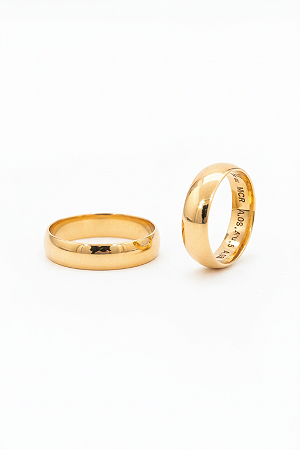 Aliança De Ouro 18k - Meia Cana Reta 5,00MM