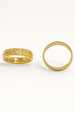 Aliança De Ouro 18k - 3D Elo Grumet 5,00MM