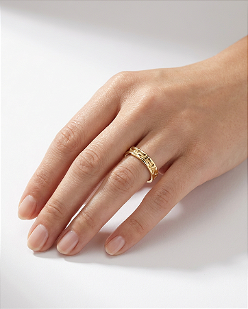 Aliança De Ouro 18k - 3D Cesta 3,50MM