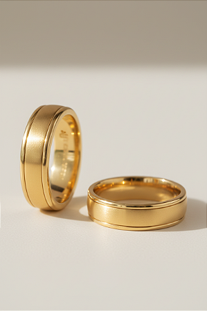 Aliança De Ouro 18k - Saturno Reta 6,00MM