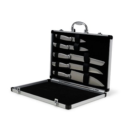 KIT FACAS COM MALETA METAL