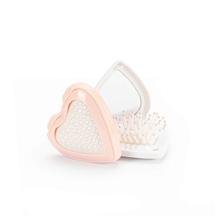 ESCOVA FORMATO CORAÇÃO COM ESPELHO