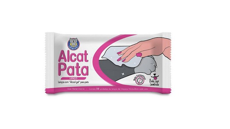 Alcat PATA LENCO - Lencos Umedecidos com Alcool Gel para Pets
