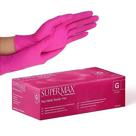 Luva Supermax Nitrílica Pink