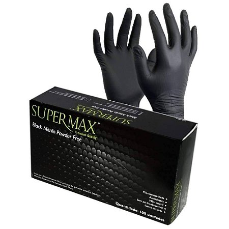 Luva Supermax Nitrilica Black