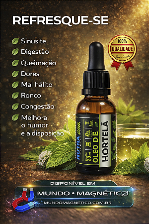 Óleo Essencial de Hortelã - Concentrado - NUTRATOP (Menta Piperita)