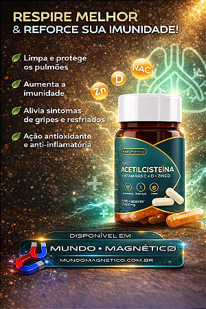 NAC 600 - Acetilcisteína (+ Vit C D e Zinco)