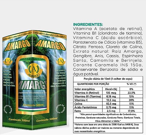 Amargo - 500ml (Detox e digestivo)