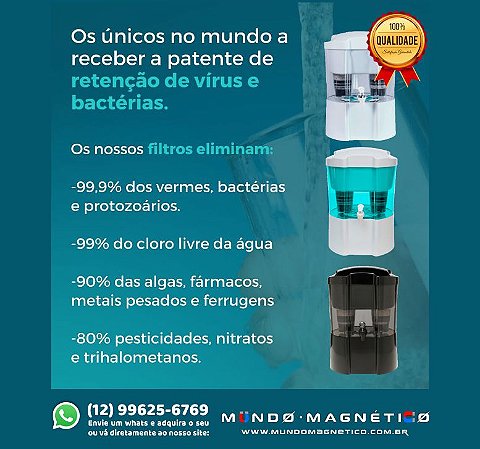 FILTRO/PURIFICADOR DE ÁGUA COM MAGNESTISMO (20 LITROS)