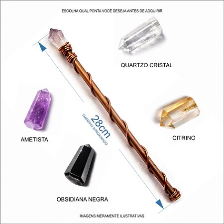 Varinha de cobre com cristal (Emissão e limpeza de energia)