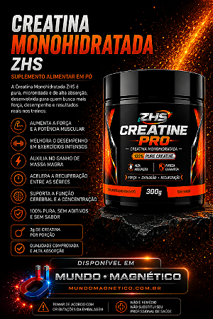 CREATINA PRÓ ZHS - MONOHIDRATADA - 300g (Sem sabor)