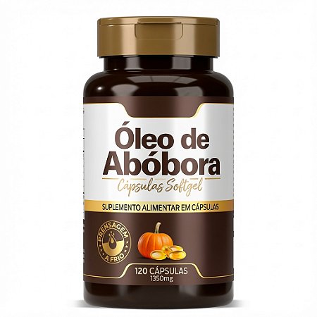 ÓLEO DE SEMENTE DE ABÓBORA - 120 cápsulas 1350mg - Prensado a frio