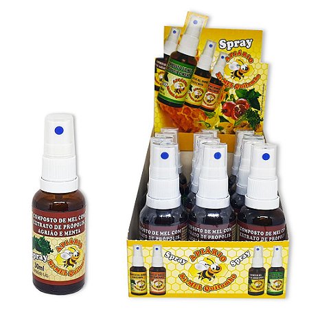 Combo com 12 Sprays Composto por Mel, Própolis, Agrião e Menta 30ml