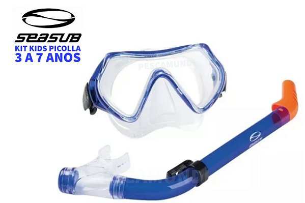 KIT MERGULHO INFANTIL PICOLLA SEASUB 3-7 ANOS