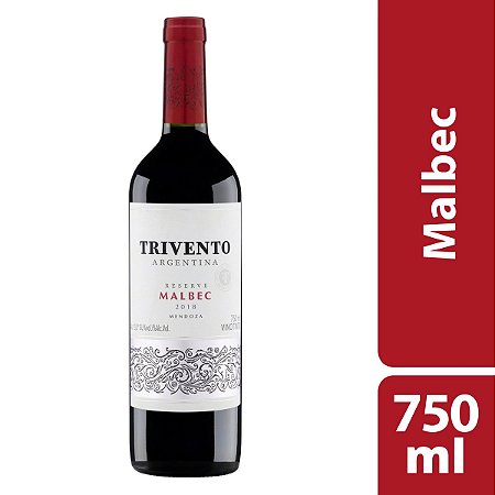 Vinho Argentino Tinto Seco Reserve Trivento Malbec Mendoza Garrafa 750ml