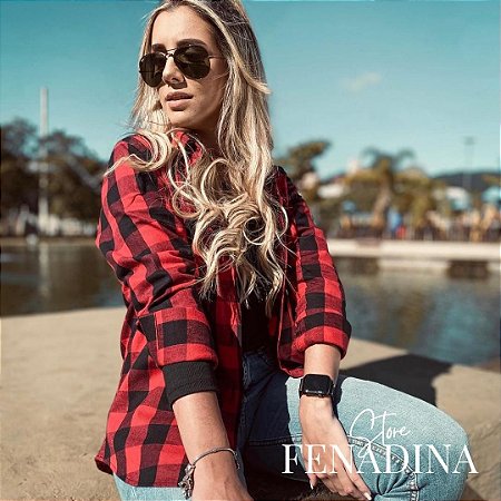 Camisa Feminina Xadrez Flanela Vermelha - Fenadina Store